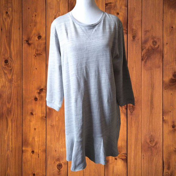 Lilla P Women's Large Gray Stretch 3/4 Sleeve Sweater Dress Casual Neutral NEW - Picture 1 of 7